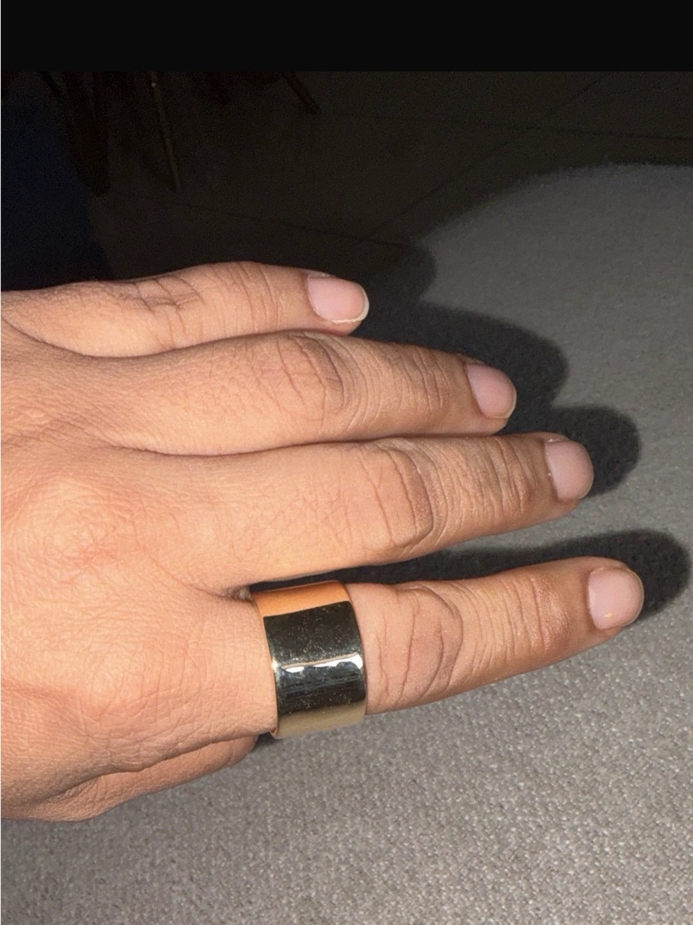 Heavy Solid 14K Yellow Gold Wide Cigar Band Ring – Custom Made (18.8g / Size 9–1